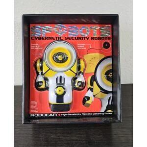SPYBOTS Cybernetic Security Robots Yellow Transmits 100 Feet Alarm Robot
